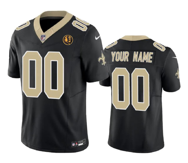 Men's New Orleans Saints Active Player Custom Black 2023 F.U.S.E. With John Madden Patch Vapor Limited Football Stitched Jersey